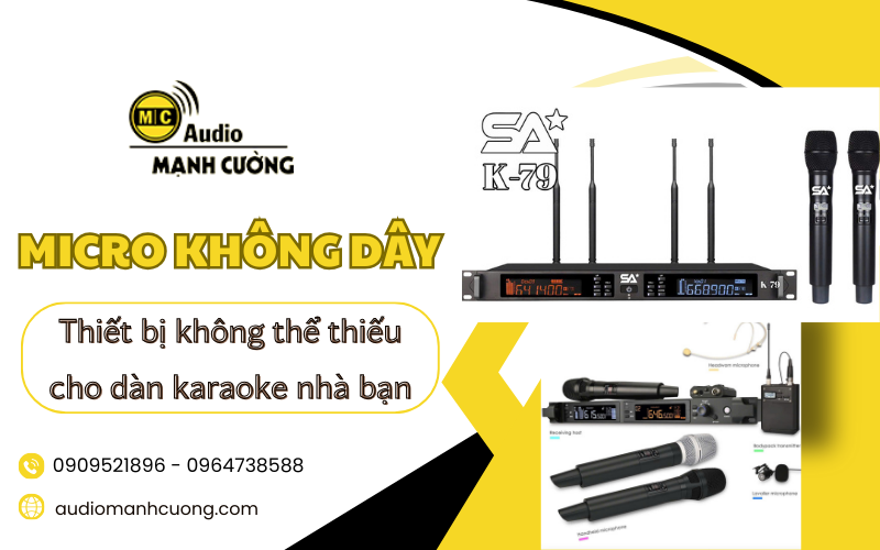 Micro không dây - Thiết bị không thể thiếu cho dàn karaoke nhà bạn